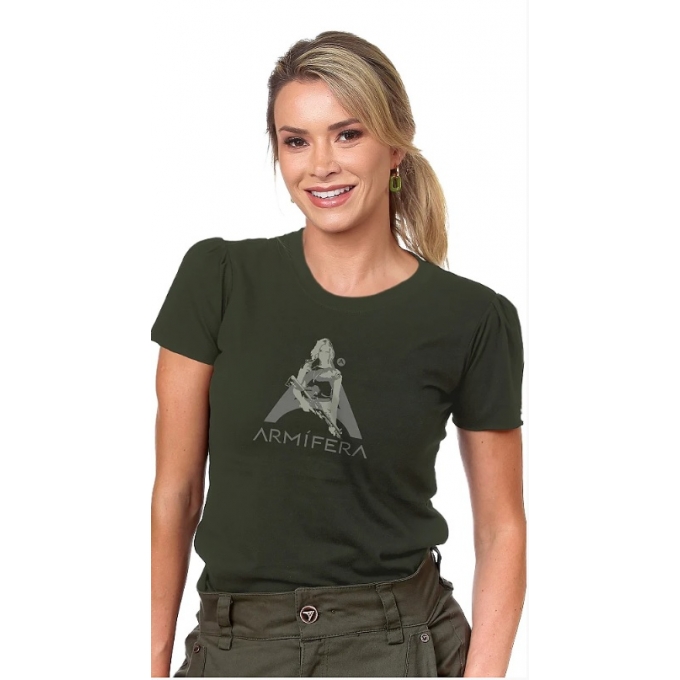 T-Shirt Armífera Gun Woman - Verde